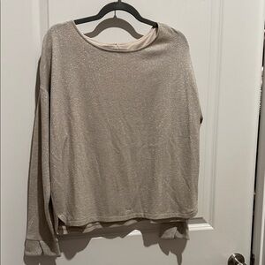 NIC+ZOE Shimmering Beige Top